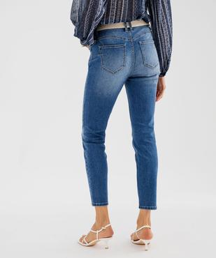 Jean Slim longueur 7/8ème avec ceinture femme vue7 - GEMO(FEMME PAP) - GEMO