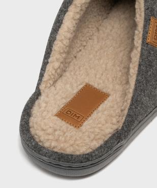 Chaussons mules en feutrine et fourrure imitation homme - Dim vue6 - DIM - GEMO