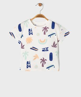 Tee-shirt manches courtes à motifs skate bébé garçon vue2 - GEMO 4G BEBE - GEMO