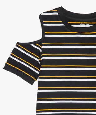 Tee-shirt fille manches courtes et épaules dénudées vue2 - GEMO (JUNIOR) - GEMO