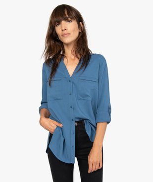 Blouse femme boutonnée sur l'avant avec poches poitrine vue1 - GEMO(FEMME PAP) - GEMO