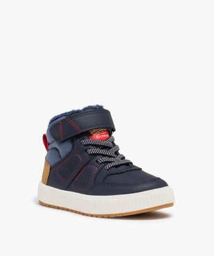 Boots fourrées garçon bicolores style baskets mid-cut vue2 - GEMO 4G GARCON - GEMO