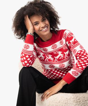 Pull de Noël femme bicolore vue1 - GEMO(FEMME PAP) - GEMO