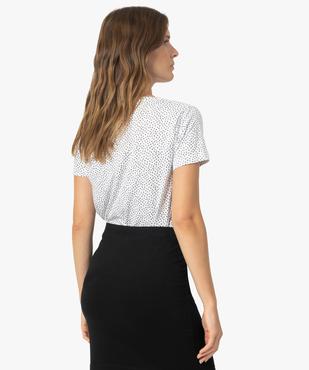 Tee-shirt femme imprimé à manches courtes et col V vue3 - GEMO(FEMME PAP) - GEMO