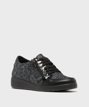 Chaussures confort dessus cuir à motif léopard femme vue2 - G'FLEX - GEMO