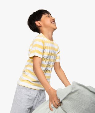 Pyjashort garçon avec haut rayé et motif dinosaure vue4 - GEMO (ENFANT) - GEMO