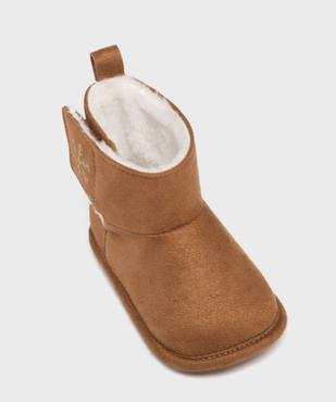 Chaussons de naissance boots fourrées à scratch vue5 - LITTLE LOVE - GEMO