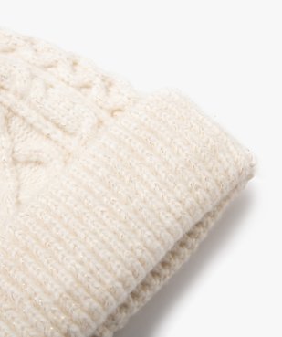 Bonnet torsadé pailleté à revers fille vue2 - GEMO 4G FILLE - GEMO