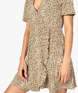 Robe femme forme portefeuille à motifs fleuris vue2 - GEMO(FEMME PAP) - GEMO