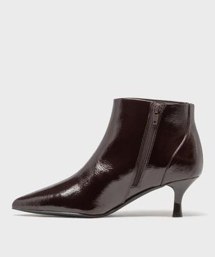 Bottines vernies à bout pointu et talon fin femme - Follow Me vue3 - FOLLOW ME - GEMO
