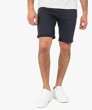 Bermuda homme en coton extensible aspect jean vue1 - GEMO (HOMME) - GEMO