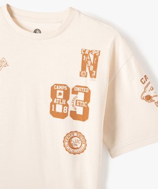 Tee-shirt à manches courtes avec motifs contrastants garçon - Camps United vue3 - CAMPS UNITED - GEMO