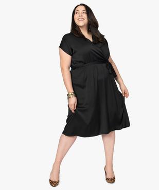 Robe femme satinée à encolure croisée vue5 - GEMO (G TAILLE) - GEMO