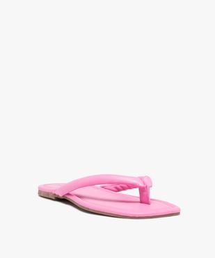 Sandales femme à entre-doigts uni matelassé vue2 - GEMO (CASUAL) - GEMO