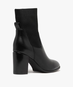 Bottines femme à talon avec col chaussette et bout amande vue5 - GEMO(URBAIN) - GEMO