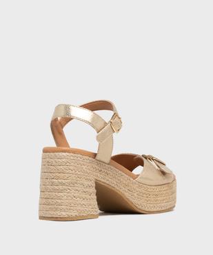 Sandales à talon et plateforme en corde femme vue4 - FOLLOW ME - GEMO