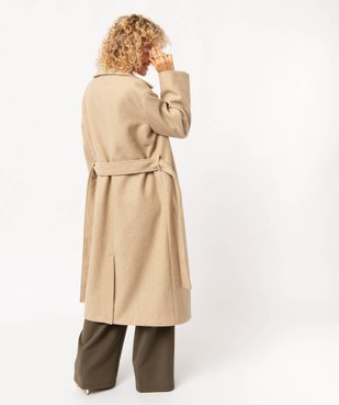 Manteau long aspect drap de laine femme vue3 - GEMO(FEMME PAP) - GEMO