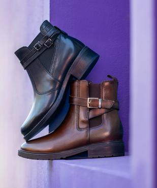 Bottines femme dessus en cuir avec détails fantaisie et à zip - Tanéo vue7 - TANEO GEMO FOR GOOD - GEMO