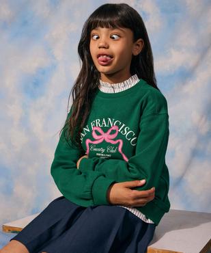 Sweat avec motif ruban brodé sur le buste fille vue2 - GEMO (ENFANT) - GEMO