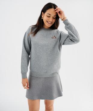 Sweat en molleton chiné douillet femme - Alizée X LuluCastagnette vue3 - LULUCASTAGNETTE - GEMO