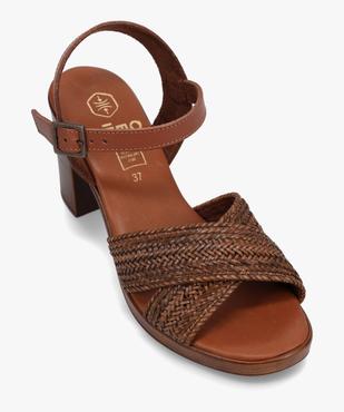 Sandales femme à talon haut et brides tressées vue5 - GEMO(URBAIN) - GEMO