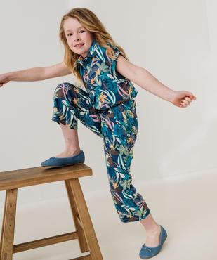 Pantalon fluide imprimé en viscose fille vue8 - GEMO 4G FILLE - GEMO