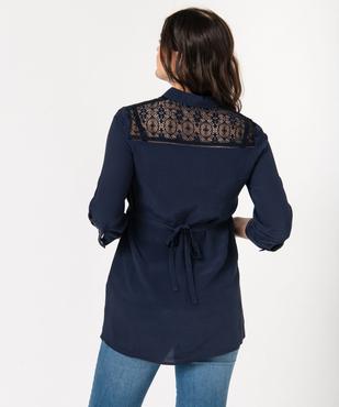 Blouse de grossesse fluide avec dentelle à manches ¾ vue3 - GEMO(FEMME PAP) - GEMO