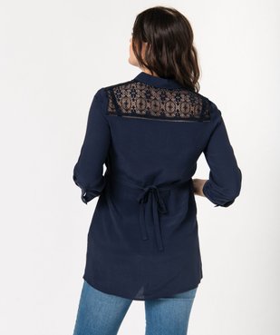 Blouse de grossesse fluide avec dentelle à manches ¾ vue3 - GEMO 4G MATERN - GEMO