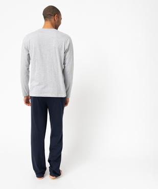 Pyjama à manches longues et pantalon large homme vue3 - GEMO 4G HOMME - GEMO