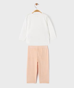 Pyjama en velours bébé fille vue4 - GEMO 4G BEBE - GEMO