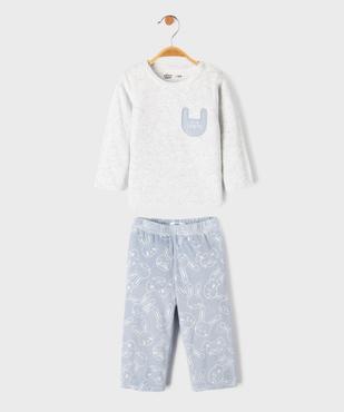 Pyjama 2 pièces en velours motifs lapins bébé garçon vue1 - GEMO 4G BEBE - GEMO