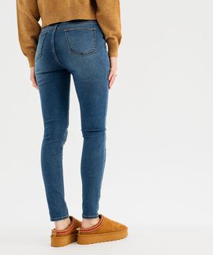 Jean skinny taille haute en coton stretch délavé femme vue4 - GEMO 4G FEMME - GEMO