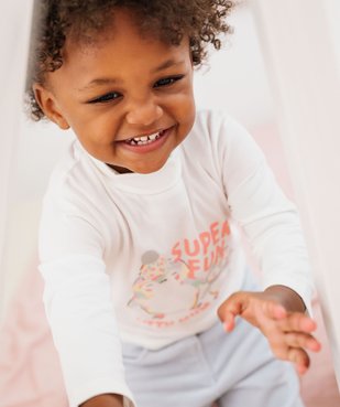 Tee-shirt manches longues et col roulé imprimé bébé fille vue6 - GEMO(BEBE DEBT) - GEMO