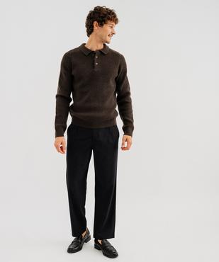 Pull col polo maille homme vue4 - GEMO (HOMME) - GEMO