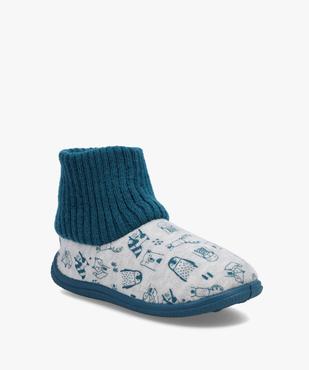 Chaussons garçon montants en velours ras imprimé vue2 - GEMO (ENFANT) - GEMO