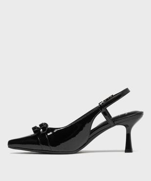 Escarpins sling-back vernis à bout pointu et talon femme - Follow Me vue3 - FOLLOW ME - GEMO