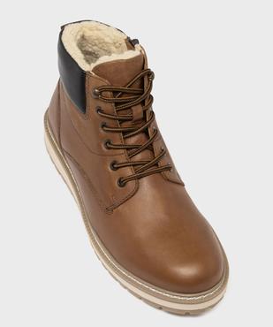 Boots dessus cuir avec doublure chaude homme - Tanéo vue5 - TANEO - GEMO