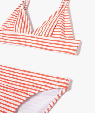 Maillot de bain fille 2 pièces à rayures  vue2 - GEMO (JUNIOR) - GEMO
