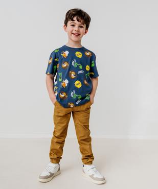 Tee-shirt manches courtes en jersey de coton imprimé garçon vue5 - GEMO 4G GARCON - GEMO