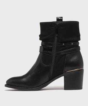 Bottines à talon avec tige drapée et brides à la cheville femme - Emilia Rosa vue3 - EMILIA ROSA - GEMO