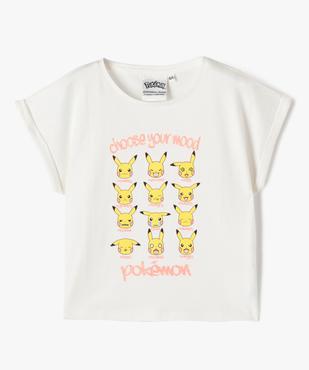 Tee-shirt manches courtes loose imprimé Pikachu fille - Pokémon vue2 - POKEMON - GEMO