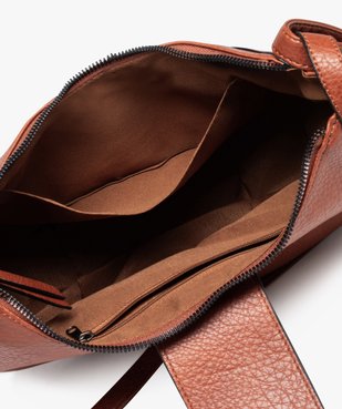 Sac besace grainé forme demi-lune femme vue3 - GEMO (ACCESS) - GEMO