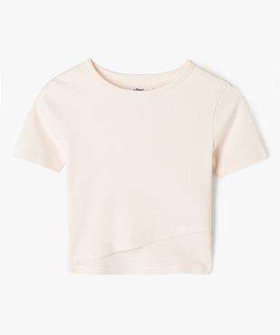 Tee-shirt à manches courtes avec bas asymétrique fille vue1 - GEMO 4G FILLE - GEMO