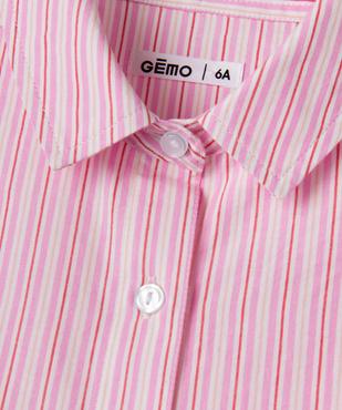 Chemise rayée avec manches resserrées aux poignets fille vue3 - GEMO (ENFANT) - GEMO