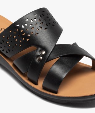 Mules femme confort unies à bride ajourée vue6 - GEMO (CONFORT) - GEMO