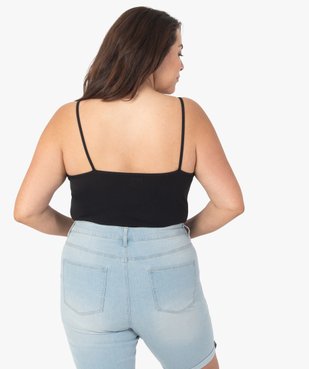 Débardeur femme grande taille uni à fines bretelles  vue3 - GEMO (G TAILLE) - GEMO