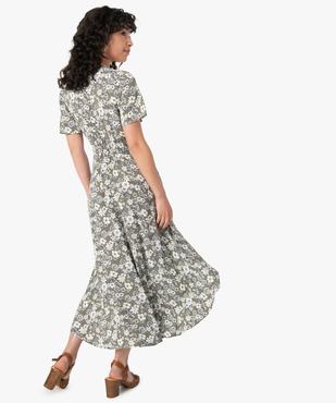 Robe femme longue imprimée à manches courtes vue3 - GEMO(FEMME PAP) - GEMO