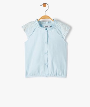 Blouse bébé fille sans manches avec épaules brodées vue1 - GEMO(BEBE DEBT) - GEMO