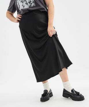 Jupe longue droite en satin femme grande taille vue1 - GEMO (G TAILLE) - GEMO