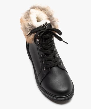 Boots fourrées femme col peluche et fermeture lacets vue5 - VALENTINA BALDA - GEMO